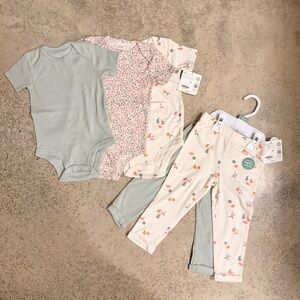 Floral Baby Onesies and Pants Set